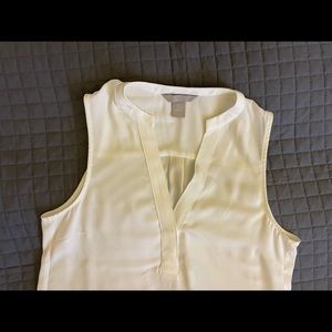 H&M White Sleeveless V-Neck Blouse